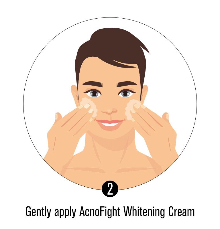 Gently apply AcnoFight Whitening Cream